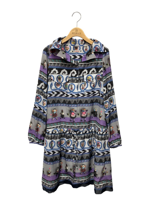 アルベロベロ 715871 ワンピース F グレー アニマルプリント フロントボタン ITYQ1FG87L1T