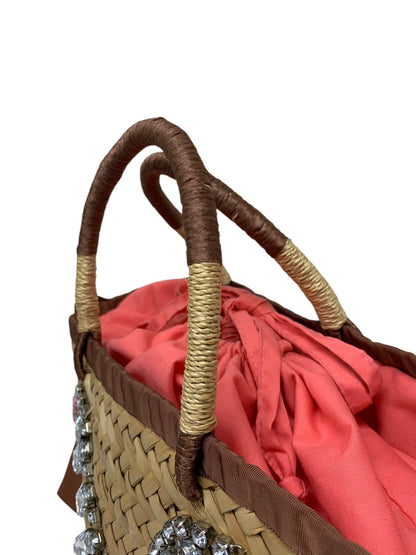 エムズグレイシー 474310 カゴバッグ ブラウン 巾着 編込み ITC3MD9FK6GS