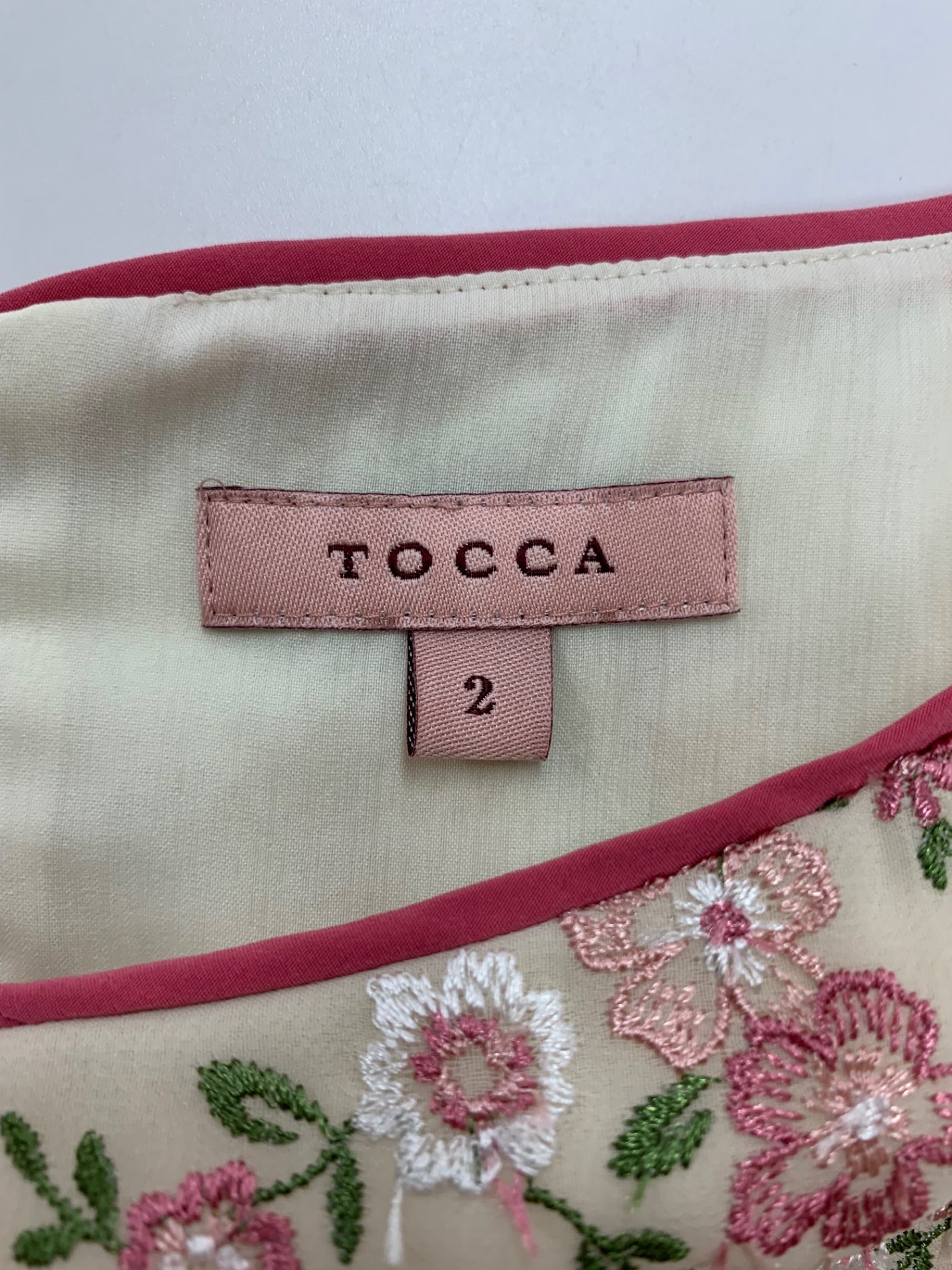 トッカ MAY FLOWERS OPTOSM0200 ワンピース 2 ピンク フラワーモチーフ 刺繍 IT17LPD4L0V2 【SALE】