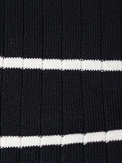 スーパービューティー ニット 42 ネイビー ボーダー リブ 刺繍 すずらん ITZFVP0H7BHS 【SALE】