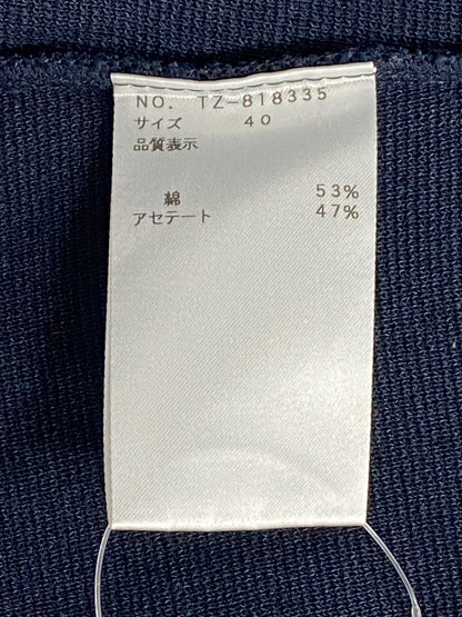 エムズグレイシー 818335 カーディガン 40 ネイビー 白襟付き カメリアWジップ ITBZG5S5EAAH