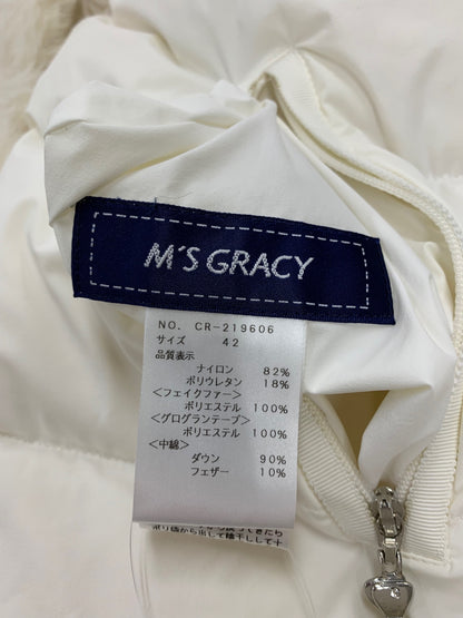 エムズグレイシー リバーシブルダウンコート 219606 42 ホワイト フェイクファー IT9QUIQ220FE