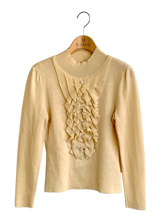 エムズグレイシー 018547 ニット セーター 38 クリームイエロー フリルニット IT74BYKV2T8W