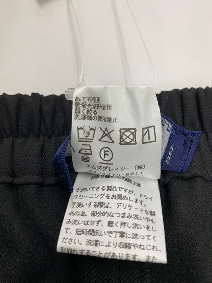 エムズグレイシー 516602 パンツ 38 ブラック ワイド フリル ウエストゴム IT6RMU7UZUNG