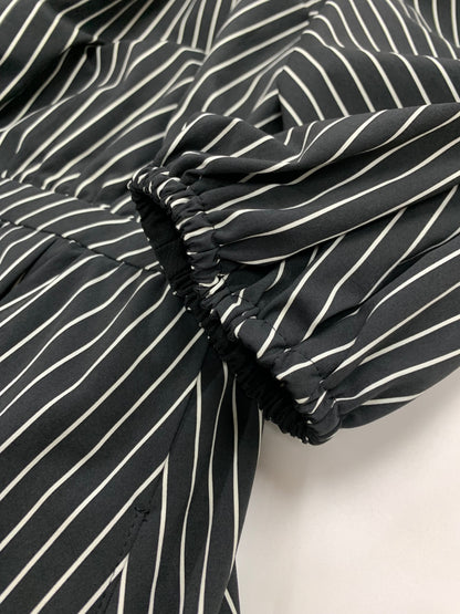 ルネ Striped Dress 6536260 シャツワンピース 38 ブラック ストライプ IT1SH9XQQEZQ