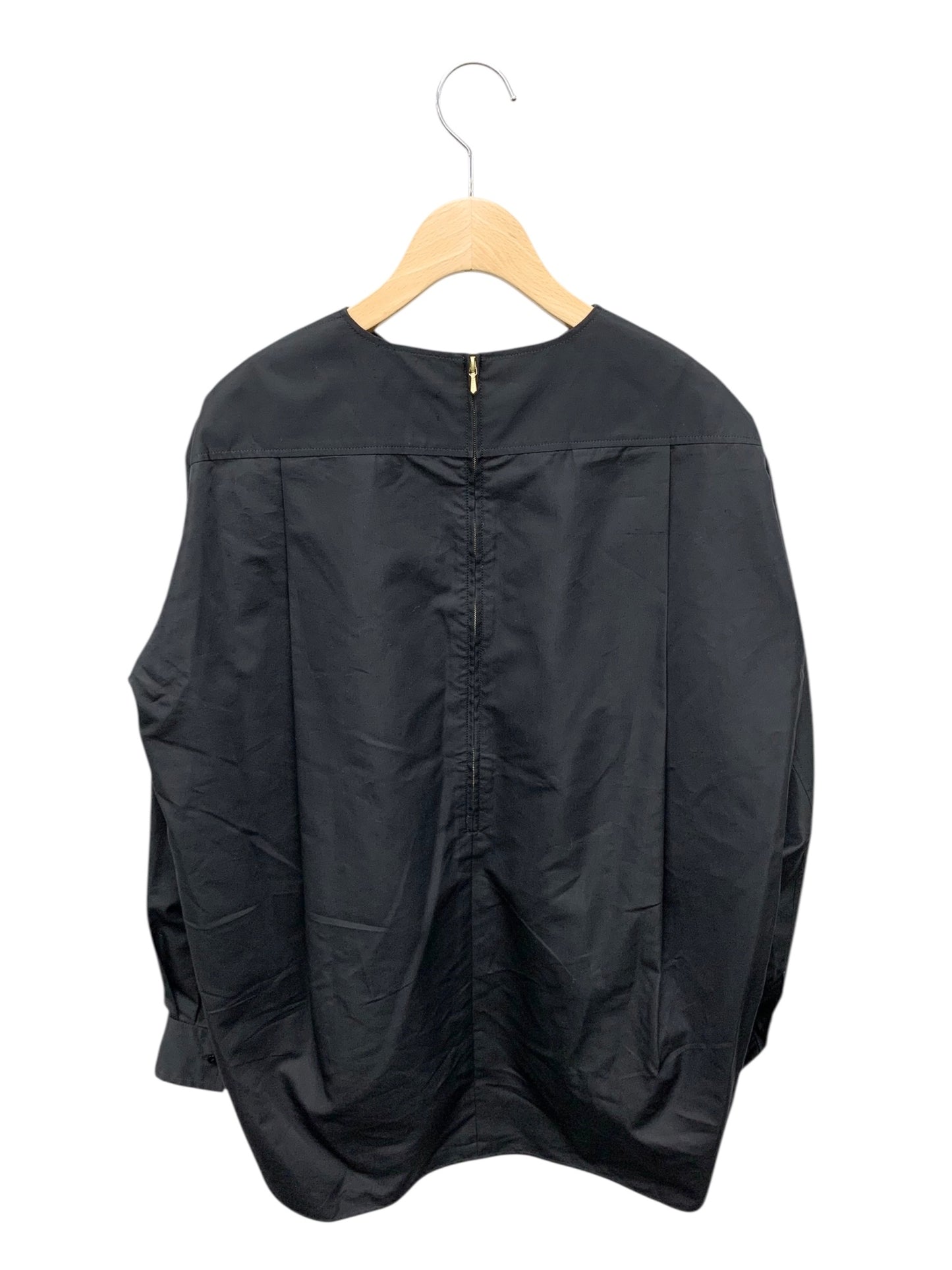 ブラミンク 7921-230-0084 シャツ 38 ブラック クルーネック バックジップ IT15FTUWZCAZ