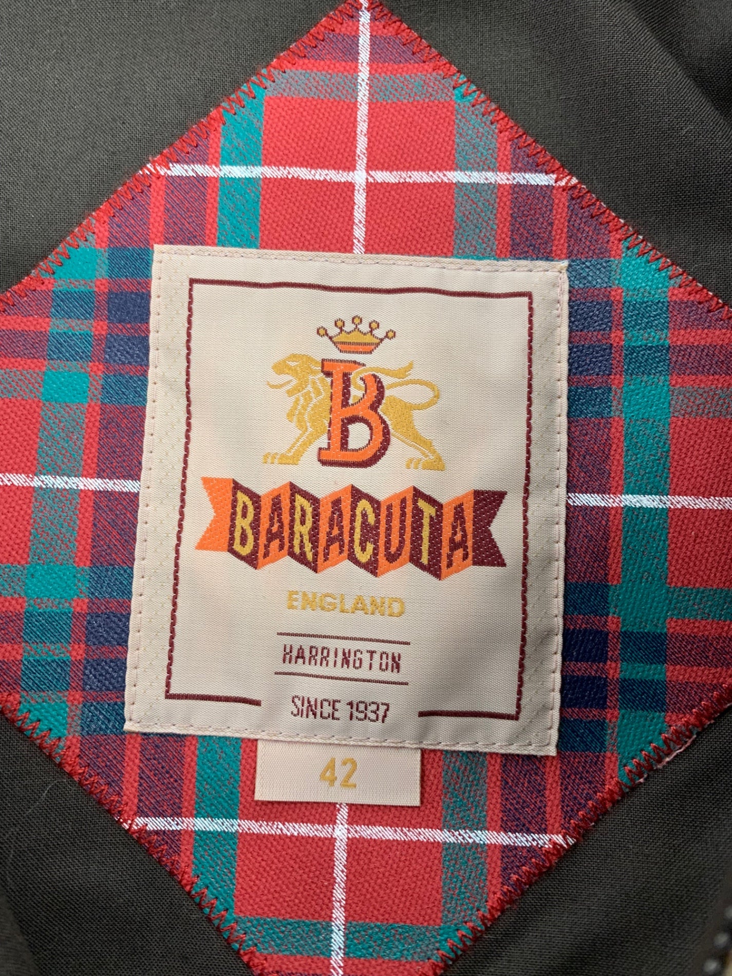 バラクータ G9 ハリントンジャケット 42 ブラウン コットン 千鳥格子 厚手 IT4K0GJ2NO74
