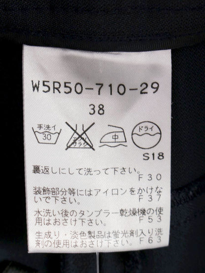 トゥービーシック W5R50-710-29 クロップドパンツ 38 ネイビー リボン IT8V7LU6W62S