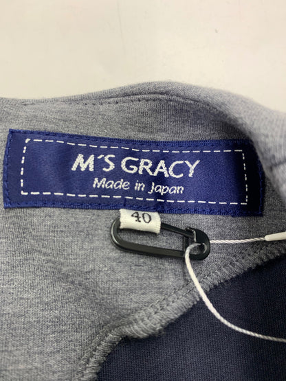 エムズグレイシー 515702 チュニック 40 グレー リボン ビーズ 刺繍 インスタ掲載品 ITRP7BWUB77S
