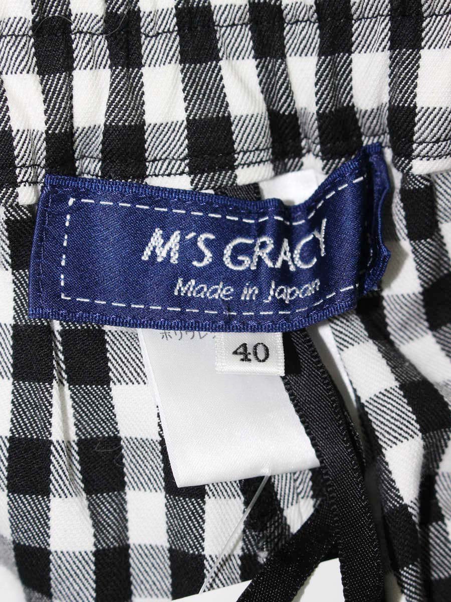 エムズグレイシー 116304 クロップドパンツ 40 ブラック/ホワイト ギンガムチェック ITIZT4497VTW