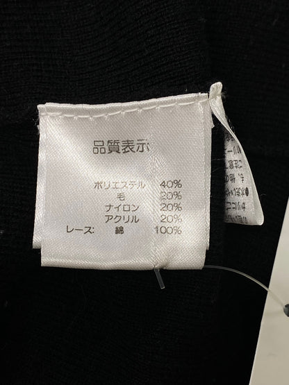 スーパービューティー ワンピース 42 ブラック ニット フラワーモチーフ ビジュー IT6O8GHZQU6G