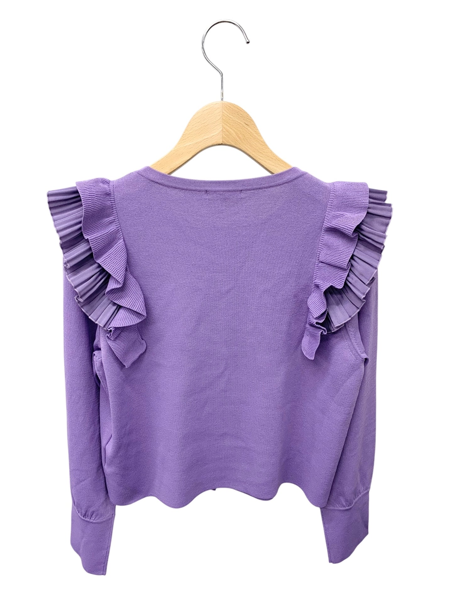 トゥービーシック レーヨンナイロン ショートカーディガン W5F01-214-36 40 パープル フリル ラインストーン ITGGRRJSBHTF