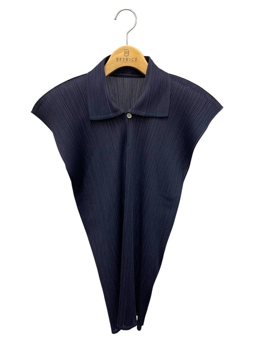 プリーツプリーズイッセイミヤケ PP04--JK605 ポロシャツ 4 ネイビー ノースリ IT1ZPCBMY91K 【SALE】