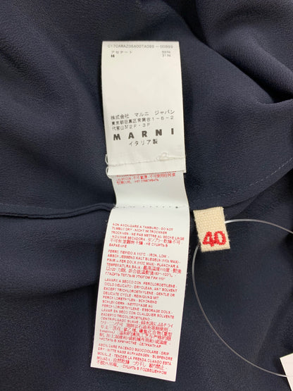 マルニ C17CAMAZ05A00TA089-00B99 プルオーバーブラウス 40 ネイビー 袖スリット IT3NVM1Z7R4S