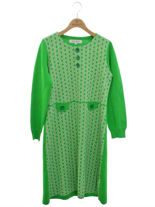 スーパービューティー ワンピース 42 グリーン ニット リボンビーズ ITRACRHC2WS6