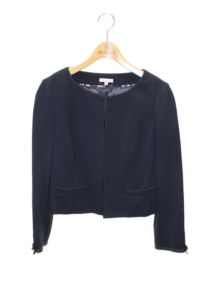 トッカ JKTOGA0100 ジャケット 0 ネイビー ノーカラー リボン ITUC0GRX4114