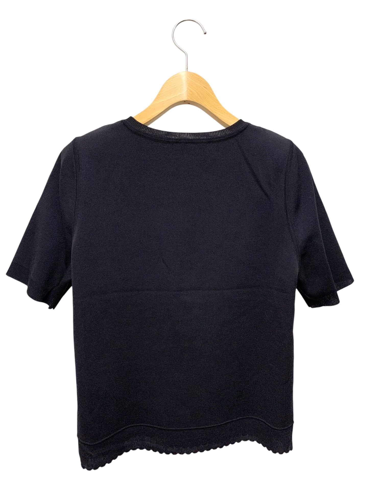 フォクシー Knit Top  Mariage 45338 トップス 40 ネイビー ストレッチ 半袖 ITZ83ADYGW2Q