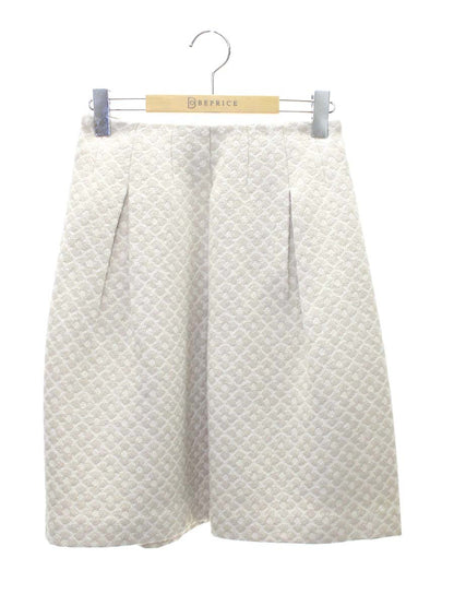 エムズグレイシー 917553 スカート 36 ベージュ フラワーモチーフ ウール フレアー ITYX12GRFGQI