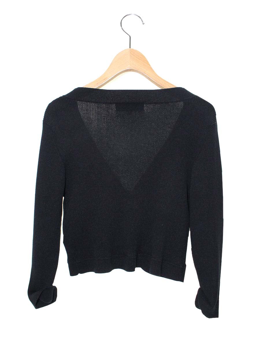 エムズグレイシー 218310 カーディガン 40 ブラック ボレロ ニット リブ ITU0RYGN9CAO