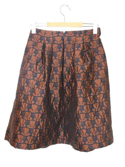 エムズグレイシー Coffee Cup Motif Skirt 917534 スカート 36 ブラウン ITQG6WIR6G84 【SALE】