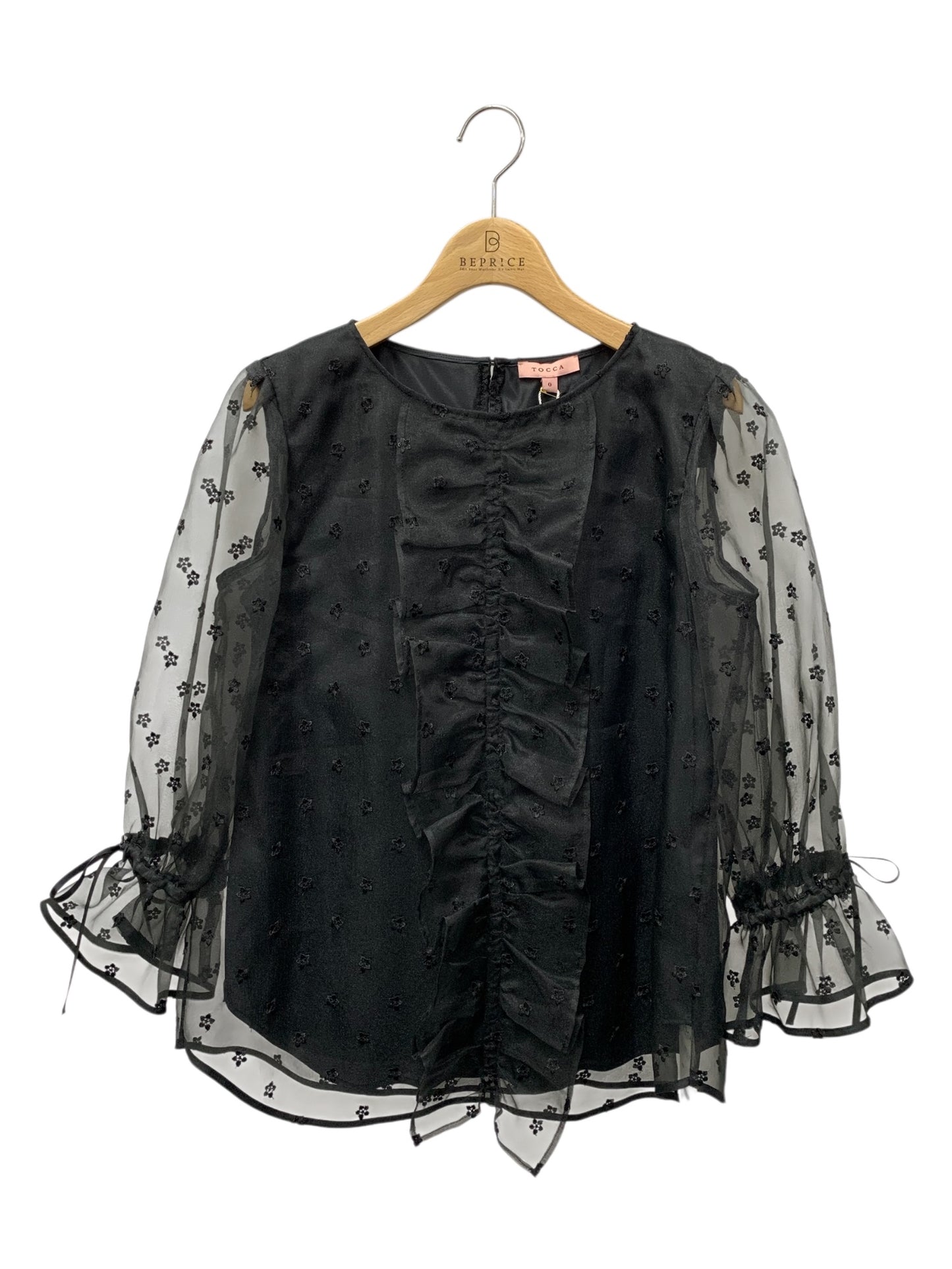 トッカ FRAGMENT OF THE STAR BLTOCS0813 ブラウス 0 ブラック オーガンジー 刺繍 ITEUVM08UGRW