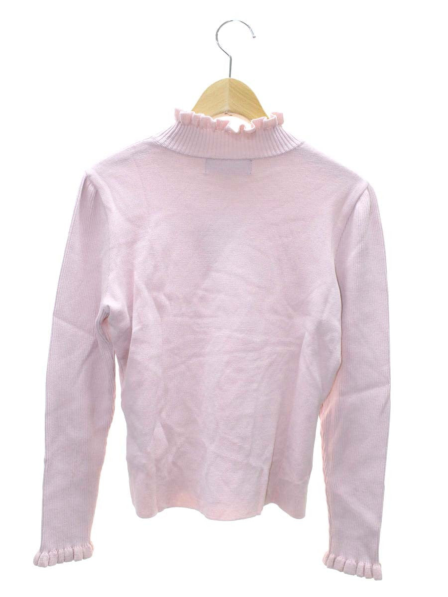 エムズグレイシー 118516 ニット 40 ピンク ハイネック フラワー ワン