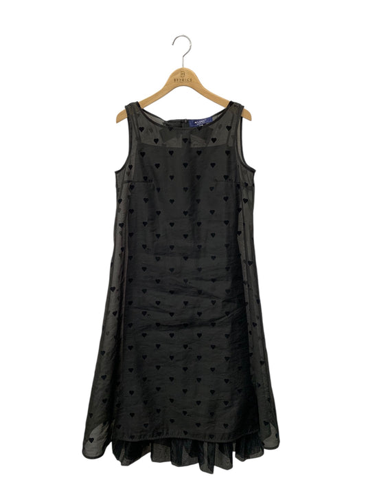 エムズグレイシー ハートフロッキードレス 411117 38 ブラック IT8QDYDLDM2K