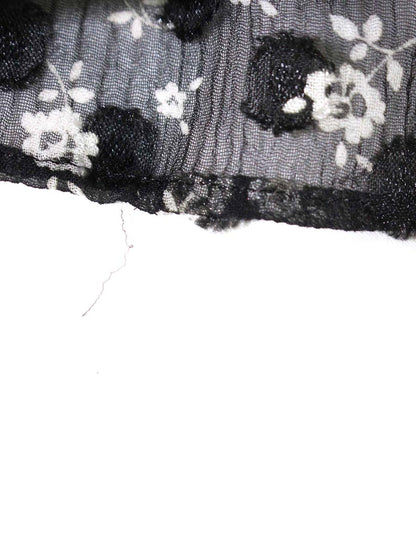 エムズグレイシー 011123 ワンピース 38 ブラック フラワーモチーフ シフォン リボン ITM629MJ8ZDK