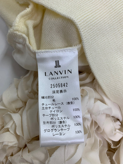 ランバンコレクション メリノウール チュールドッキングカーディガン 2505842 38 アイボリー 25AW IT35KYRUI7F0