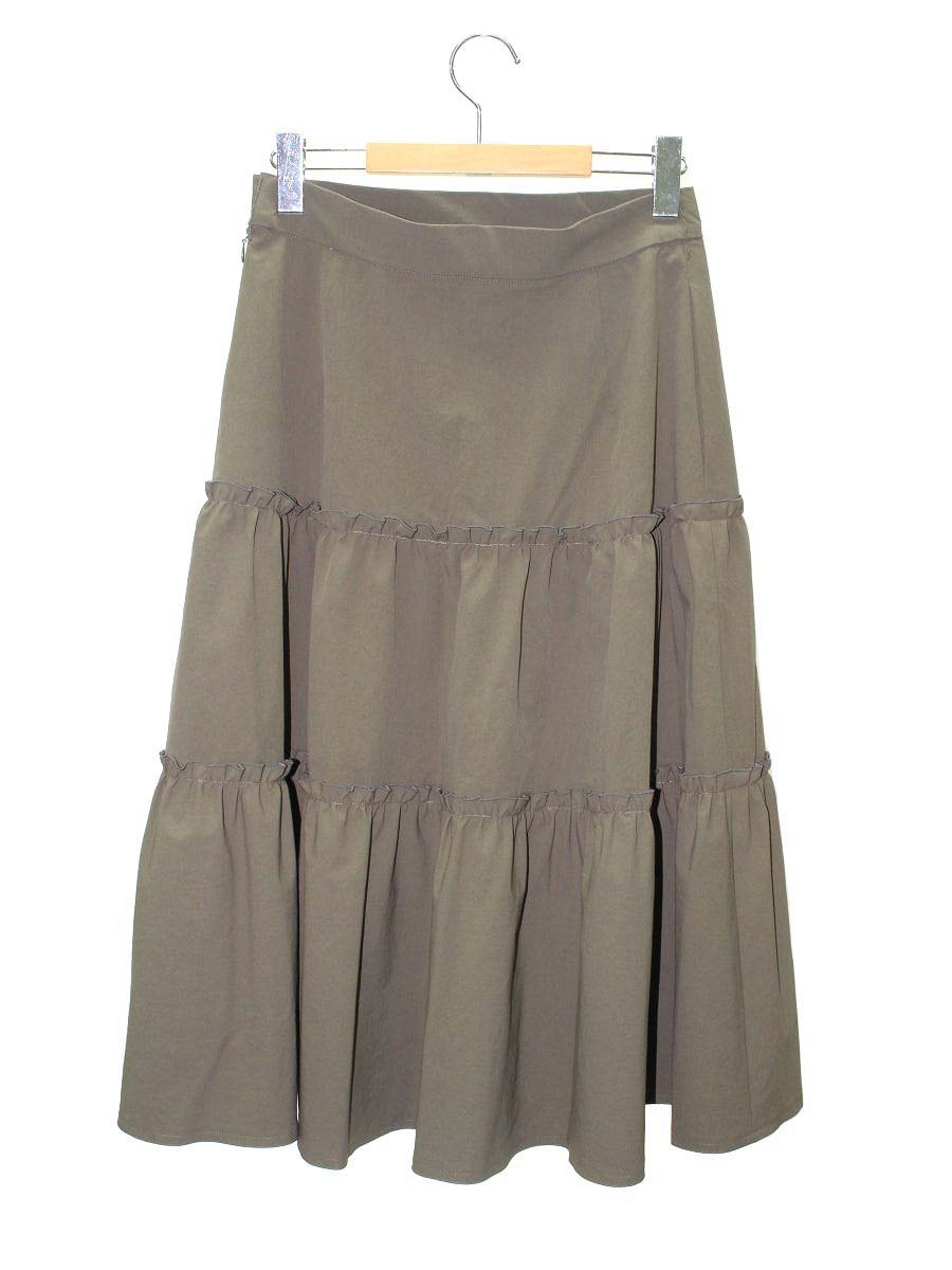 エムズグレイシー 217505 スカート 38 カーキ Aライン ITRKANCHD41G