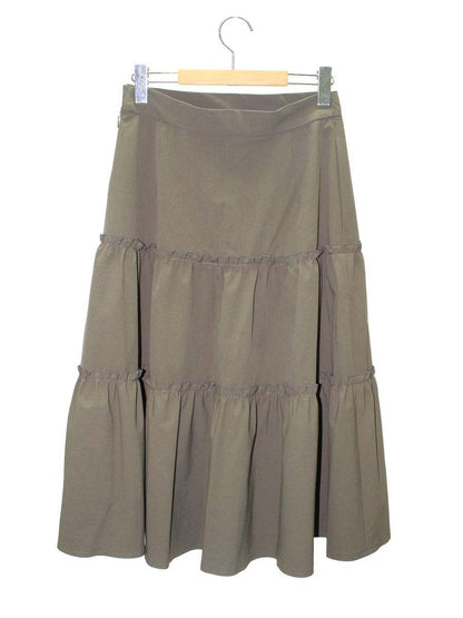 エムズグレイシー 217505 スカート 38 カーキ Aライン ITRKANCHD41G