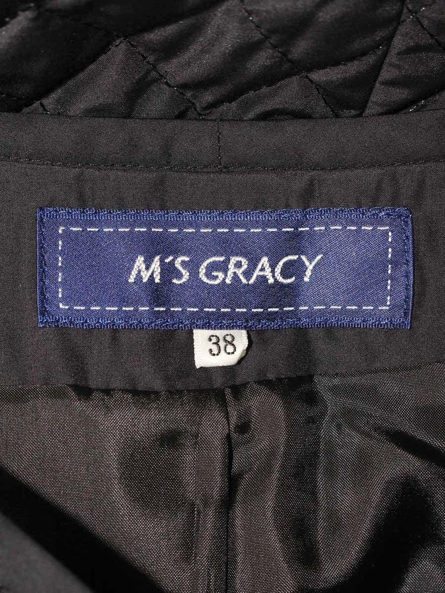 エムグレイシー 814105 ブルゾン 38 ブラック キルティング フラワーモチーフ ジップアップ ITMAFD2YL6TE