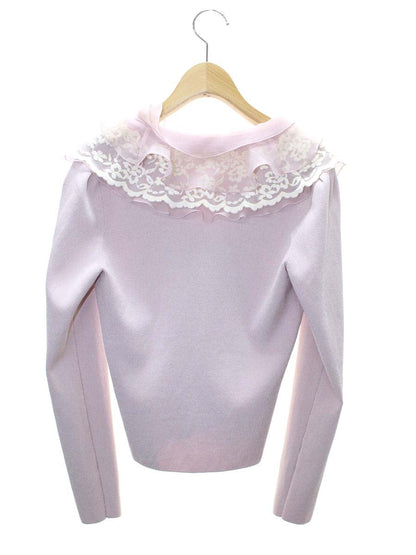 トゥービーシック W5F59-436-12 カーディガン 2 ピンク フリル レース ITZS1S81180I