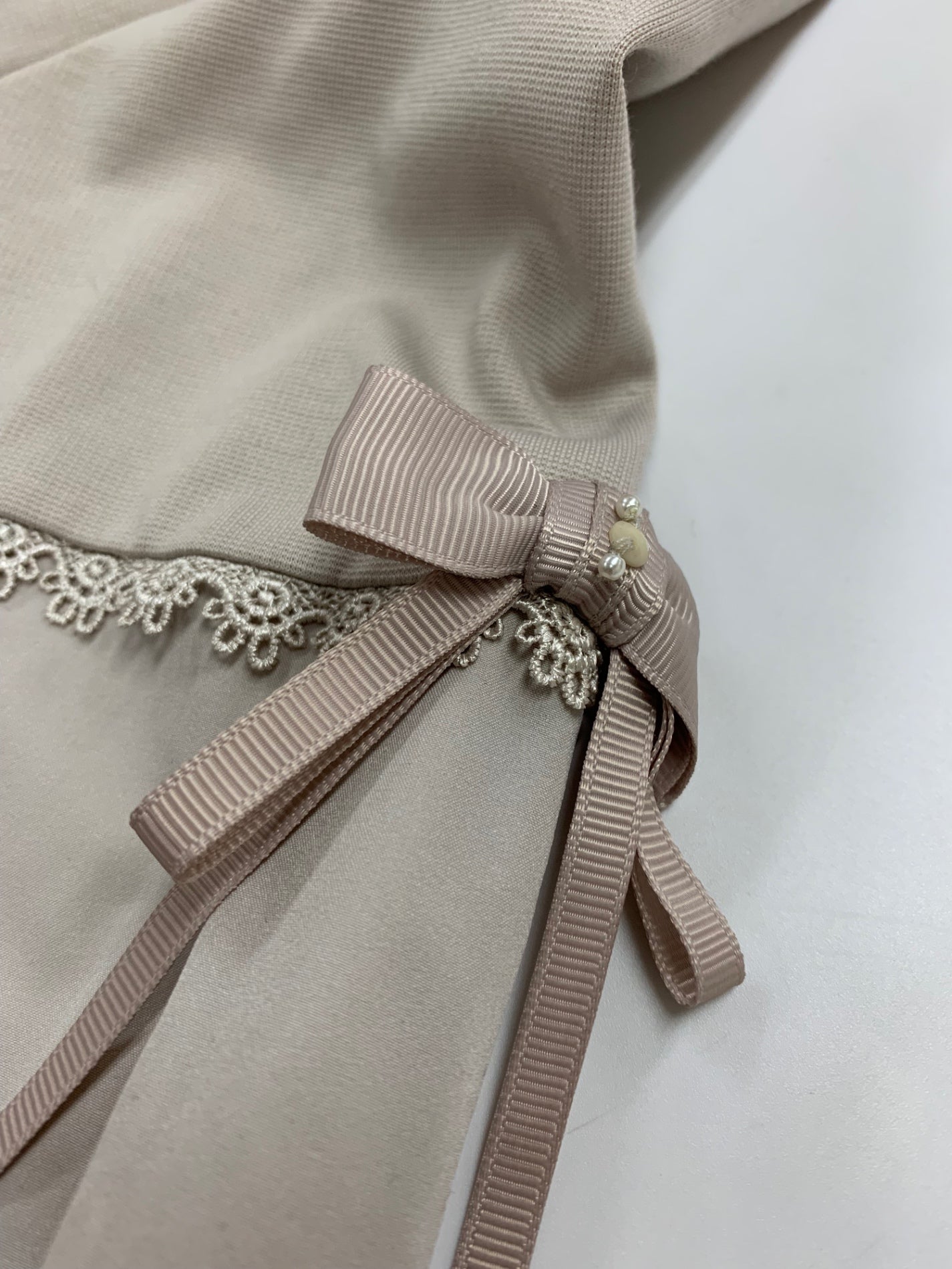 スーパービューティー スプリングコート 42 ベージュ 切替 フリル