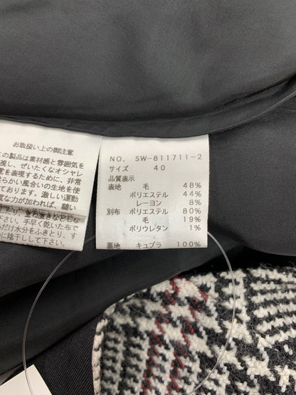 エムズグレイシー 811711 ワンピース 40 ブラック ウール 千鳥格子 チェック ITZOSYBTTO9C