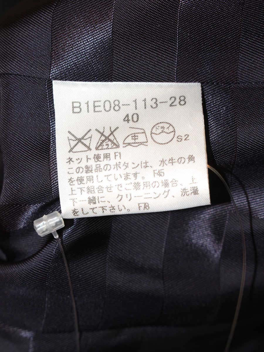 バーバリーロンドン B1E08-113-28 テーラードジャケット 40 ブラック コットン100％(イタリア製生地 ) キュプラ ストライブ シングル ITYS44864BEG