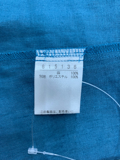 アルベロベロ 615136 ワンピース ブルー 麻 ブタ ウサギ フラワー 刺繍 IT9VM5WNMYAE