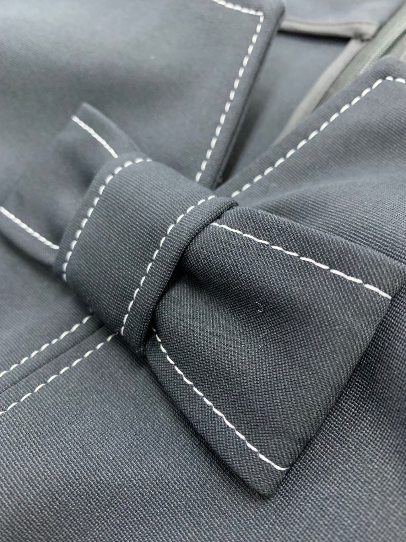 エムズグレイシー 011124 ワンピース 38 ブラック リボン ステッチ ITC5PPC4UH3S