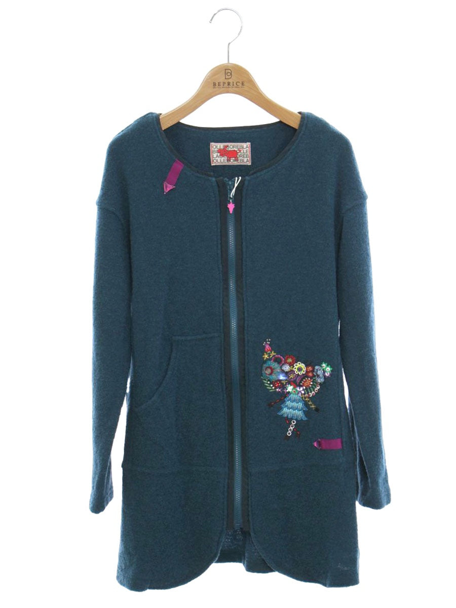 アルベロベロ 434453 ブルゾン F グリーン フリース ジップアップ ビジュー ITBJ2RA6PNDC