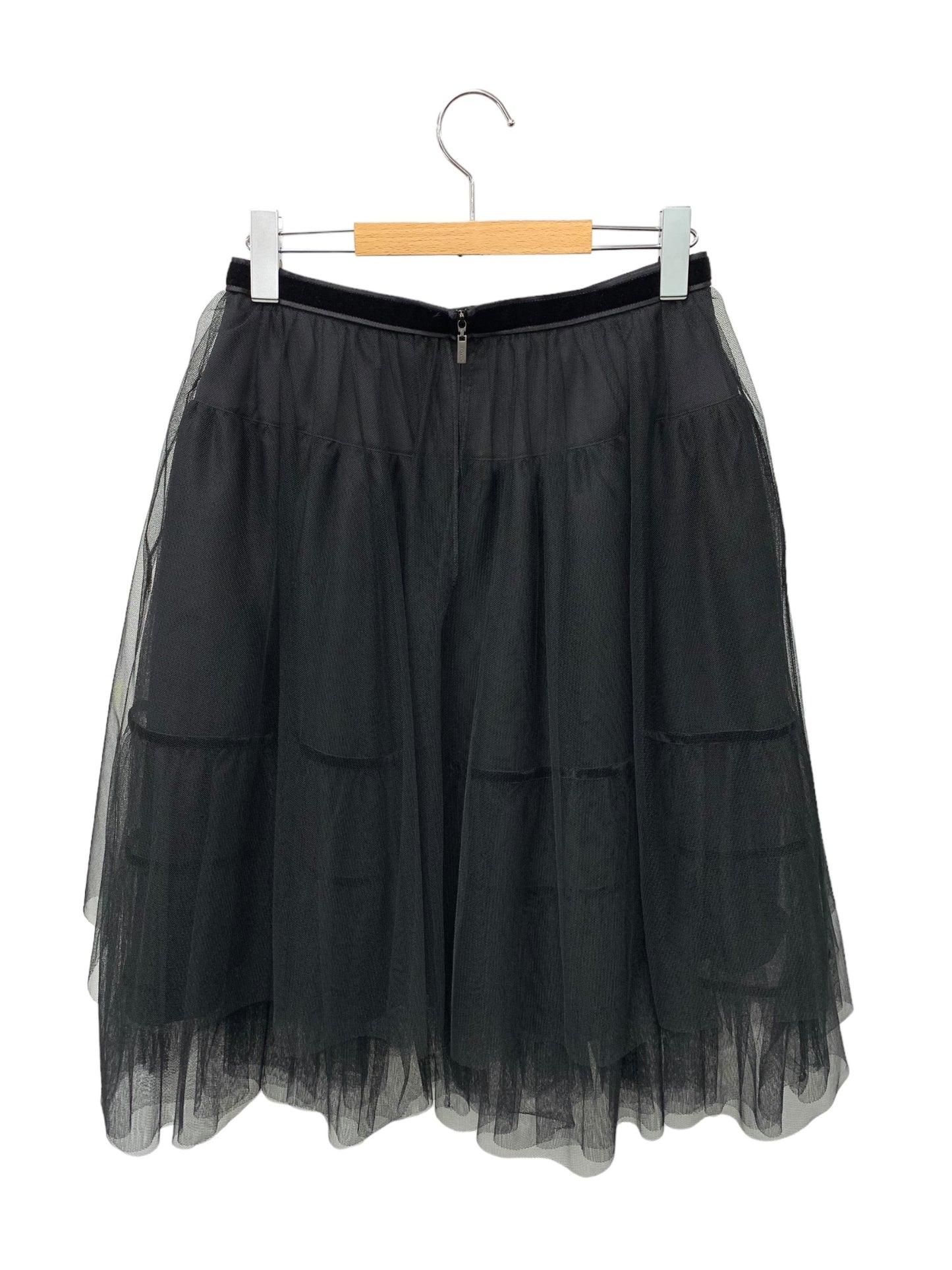 フォクシーブティック Skirt 37638 40 ブラック チュール フレア レイヤード スカート ITJJAUMWXGAK