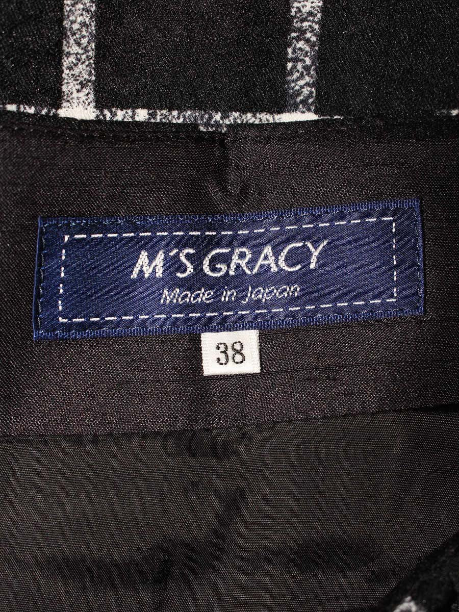 エムズグレイシー RibbonxCheck Skirt 817507 スカート 38 ブラック ITKG60YTQAIW