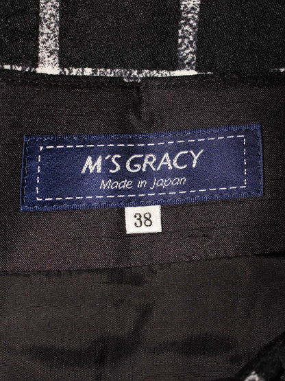 エムズグレイシー RibbonxCheck Skirt 817507 スカート 38 ブラック ITKG60YTQAIW