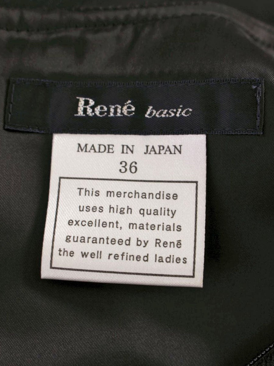 ルネ basic 5946010 ワンピース 36 ブラック ストレッチ素材 インパーテッド IT6QR475YUHT
