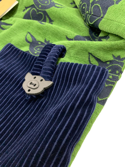 アルベロベロ 313647 コート F グリーン ノーカラー ぶたさんモチーフ ジップアップ ITYJTDRCOWGS