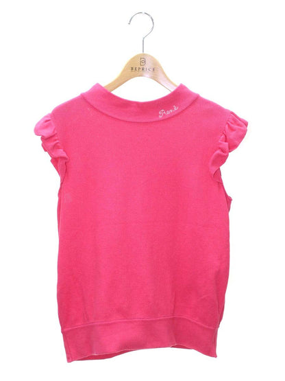 ルネ 6322350 ニット セーター 36 ピンク ロゴ刺繍 フリル IT6DUDMBMDT0