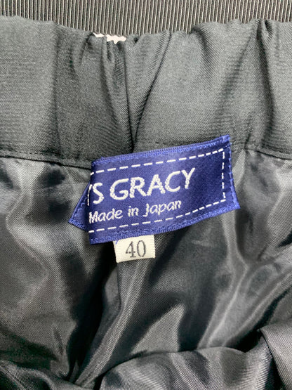 エムズグレイシー 217615 スカート 40 ブラック 小花柄 パネルプリント IT5MGOXTZNMA