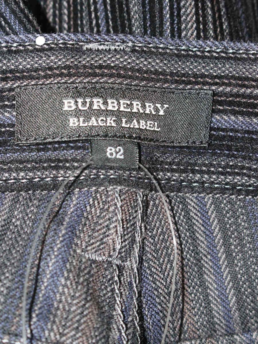 バーバリーブラックレーベル BMS13-720-08 パンツ 82 ブラック ベロア ストライプ IT8ONYNGN8I0