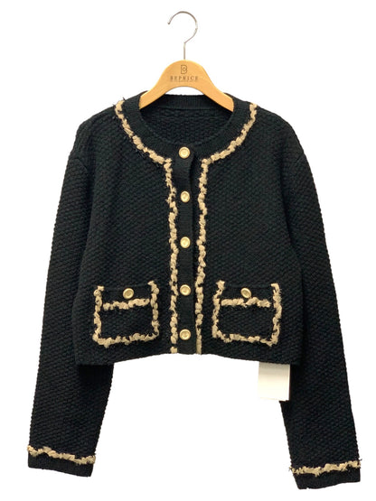 フォクシーブティック Knit Jacket Bonheur 44130 ノーカラージャケット 40 ブラック ITAWLKWM5380