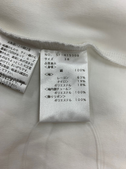 エムズグレイシー 415308 Tシャツ 38 ホワイト リボン IT5BKVSOF1S4