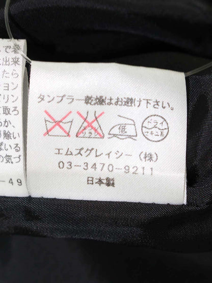 エムズグレイシー 524710 ジャケット 38 ブラック アルパカ混 フラワーボタン IT7LUEPLUWOR